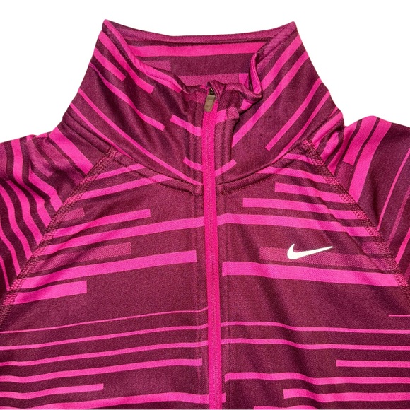 NIKE Running DriFit Long Sleeve Pullover Zip-Up Shirt Top Womens SMALL - Picture 3 of 6